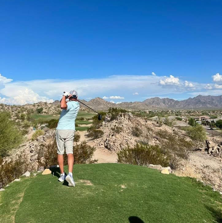 Mike Murray on the course